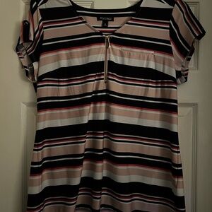 Roz & Ali Women's Multicolor Striped Blouse